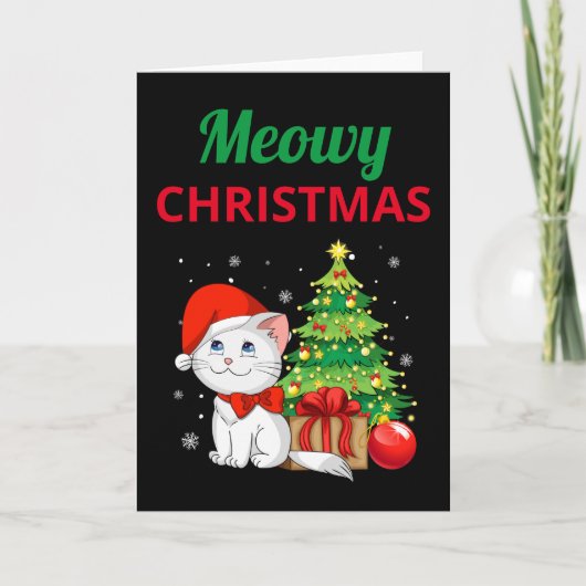 Kerstkaart met poezen kaart (Voorkant)