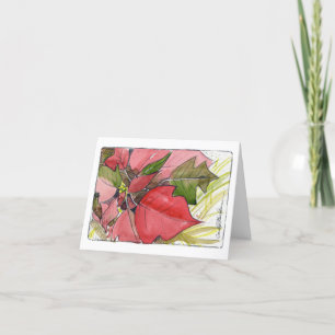 Kerstkaart met Poinsettia Feestdagen Kaart