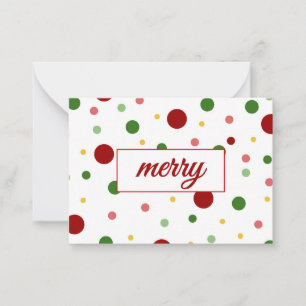 Kerstkaart met polka stippen notitiekaartje