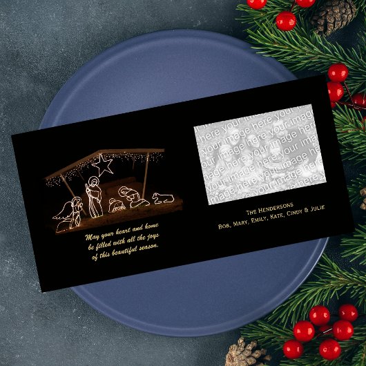 Kerstkaart met religieuze geboorte