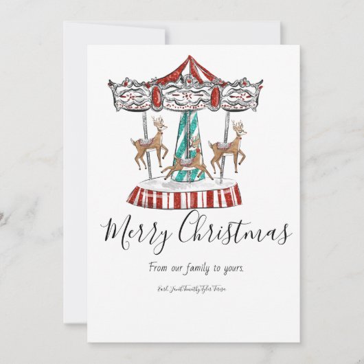 Kerstkaart met rendieren kaart (Voorkant)