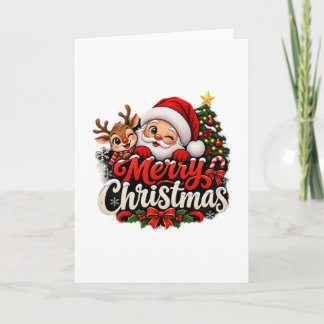 Kerstkaart met rendieren van de Kerstman - Feestel Kaart