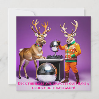 Kerstkaart met Rendierendansfeest