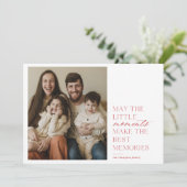 Kerstkaart met rode afbeelding voor herinneringen (Staand voorkant)