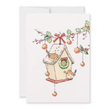Kerstkaart met roodborstje