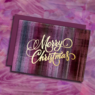 Kerstkaart met roze ruitjes folie feestdagenkaart