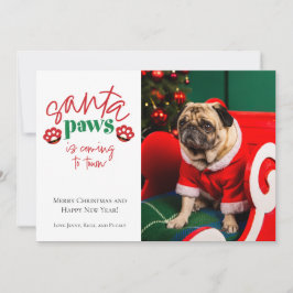 Kerstkaart met Santa Paws voor huisdieren