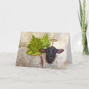 Kerstkaart met schaap Angel Ruby Feestdagen Kaart