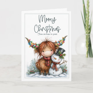 Kerstkaart met Schotse Hooglander Kaart