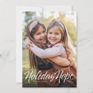 Kerstkaart met simpele foto en Holiday Hope