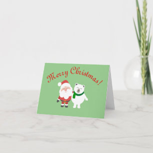 Kerstkaart met Sinterklaas en ijsbeer Kaart