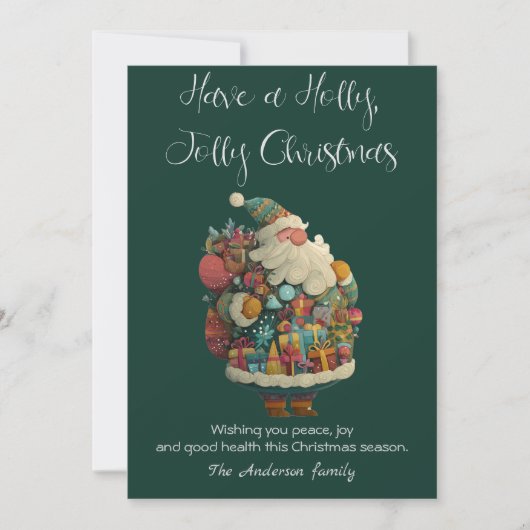 Kerstkaart met Sinterklaas plat ontwerp (Voorkant)