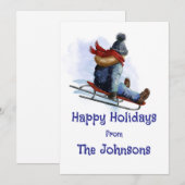 Kerstkaart met sleevakantie (Voorkant / Achterkant)