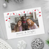 Kerstkaart met slingerlichtjes Merry & Bright