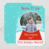 Kerstkaart met sneeuwbol (Voorkant / Achterkant)