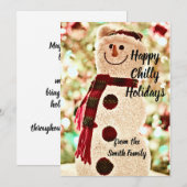 Kerstkaart met Sneeuwman (Voorkant / Achterkant)