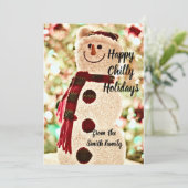 Kerstkaart met Sneeuwman (Staand voorkant)