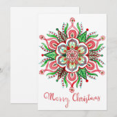 kerstkaart met sneeuwvlokken (Voorkant / Achterkant)