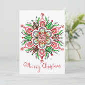 kerstkaart met sneeuwvlokken (Staand voorkant)