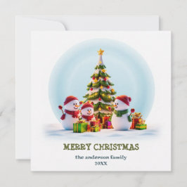 Kerstkaart met Sneeuwvlokken & Kerstvreugde