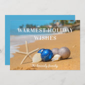 Kerstkaart met strandthema voor de feestdagen (Voorkant / Achterkant)