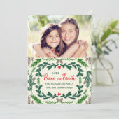 Kerstkaart met takken van de vredesden (Staand voorkant)