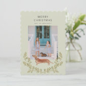 Kerstkaart met Teckel (Staand voorkant)