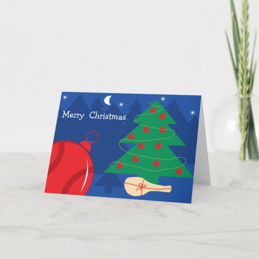 Kerstkaart met tennisontwerp feestdagen kaart (Voorkant)