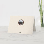 Kerstkaart met thuis op de trein feestdagen kaart (Achterkant)