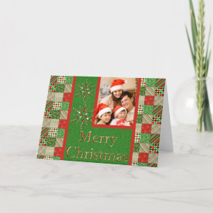 kerstkaart met twee familiefoto's feestdagen kaart