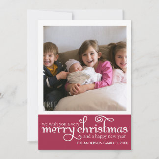 Kerstkaart met typografie foto