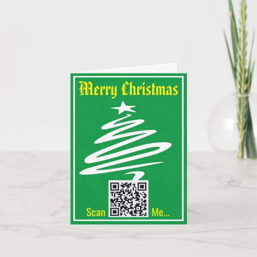 kerstKaart met uw QR-code Notitiekaartje (Voorkant)