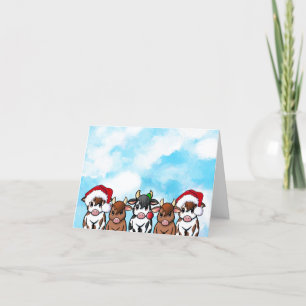 Kerstkaart met vee feestdagen kaart
