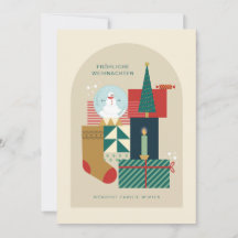 Kerstkaart met verschillende voorwerpen