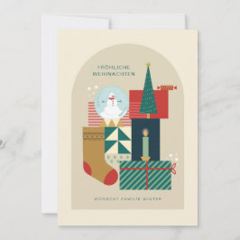 Kerstkaart met verschillende voorwerpen