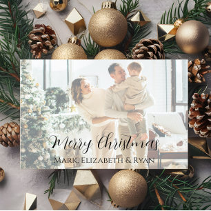 Kerstkaart met vervaagde familiefoto