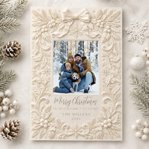 Kerstkaart met vintage barokfamiliefoto kaart