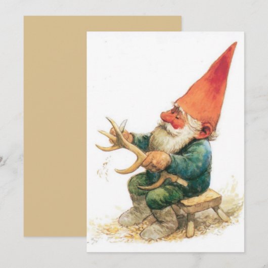 Kerstkaart met vintage kerstgnome (Voorkant / Achterkant)