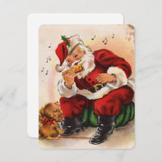 Kerstkaart met vintage kerstman (Voorkant / Achterkant)