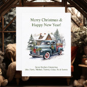 Kerstkaart met Vintage Kersttruck Plat Design