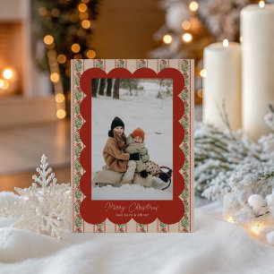 Kerstkaart met vintage maretaklijst en fotolijst