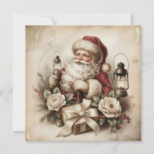 Kerstkaart met vintage Sint
