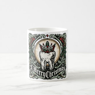 Kerstkaart met vintage tandarts thema magische mok