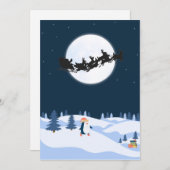 Kerstkaart met vlak ontwerp (Voorkant / Achterkant)