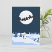 Kerstkaart met vlak ontwerp (Staand voorkant)