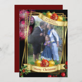 Kerstkaart met vlak ontwerp (Voorkant / Achterkant)