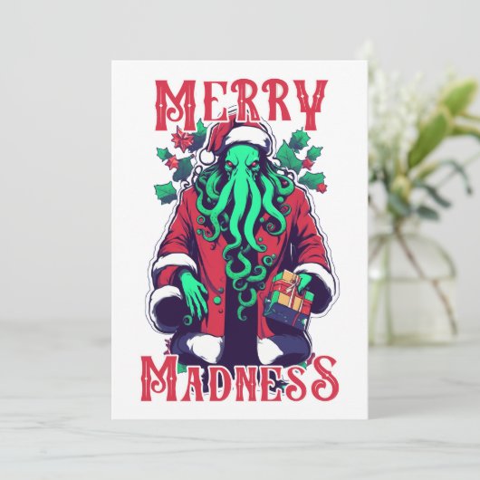 Kerstkaart met vlak ontwerp (Staand voorkant)