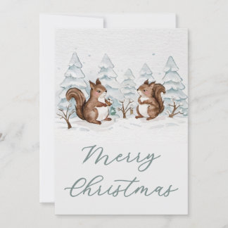 Kerstkaart met vlak ontwerp