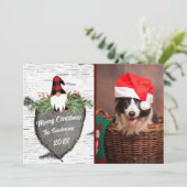 Kerstkaart met vlak ontwerp (Staand voorkant)