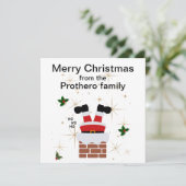 Kerstkaart met vlak ontwerp (Staand voorkant)